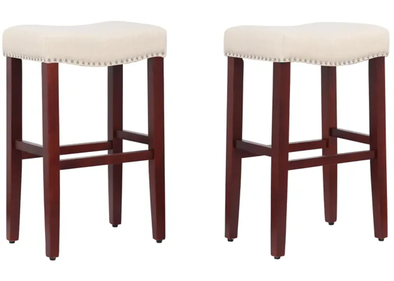 WestinTrends 29" Upholstered Saddle Seat Bar Stool (Set of 2)