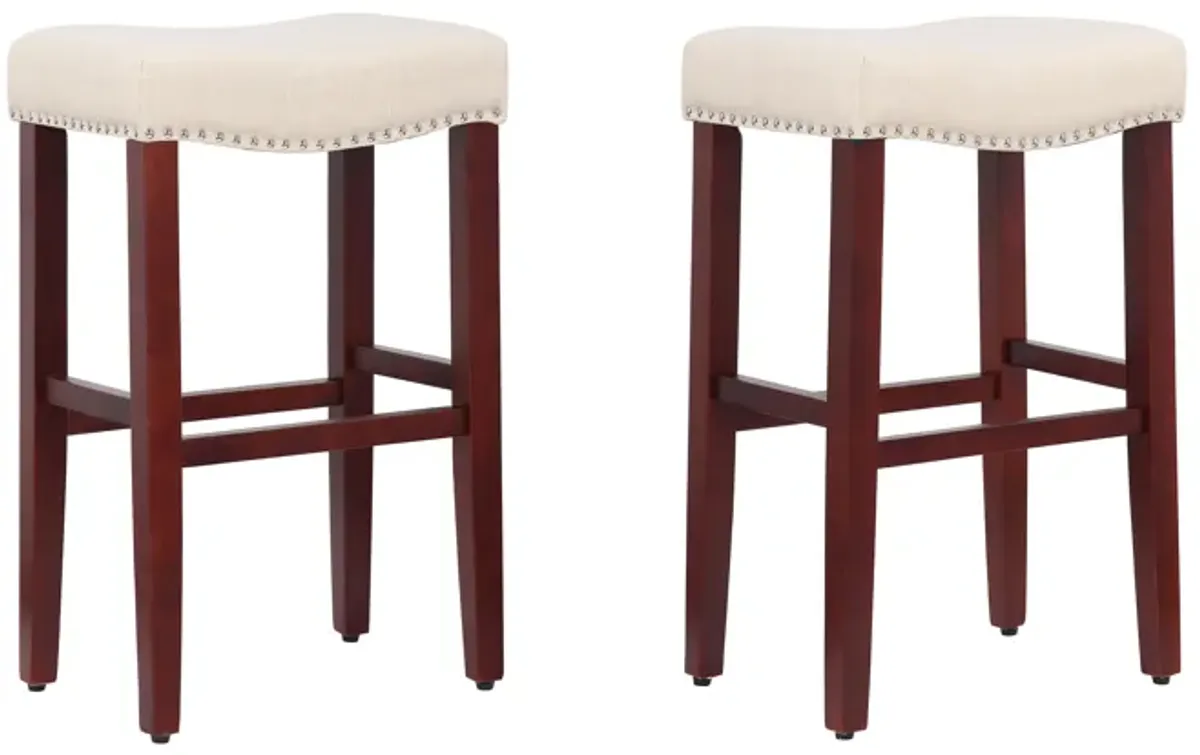 WestinTrends 29" Upholstered Saddle Seat Bar Stool (Set of 2)