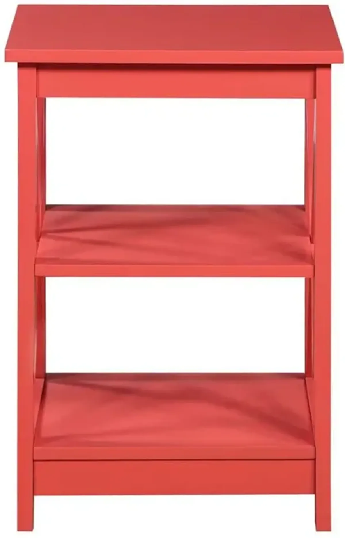 Convience Concept, Inc. Oxford End Table with Shelves Coral