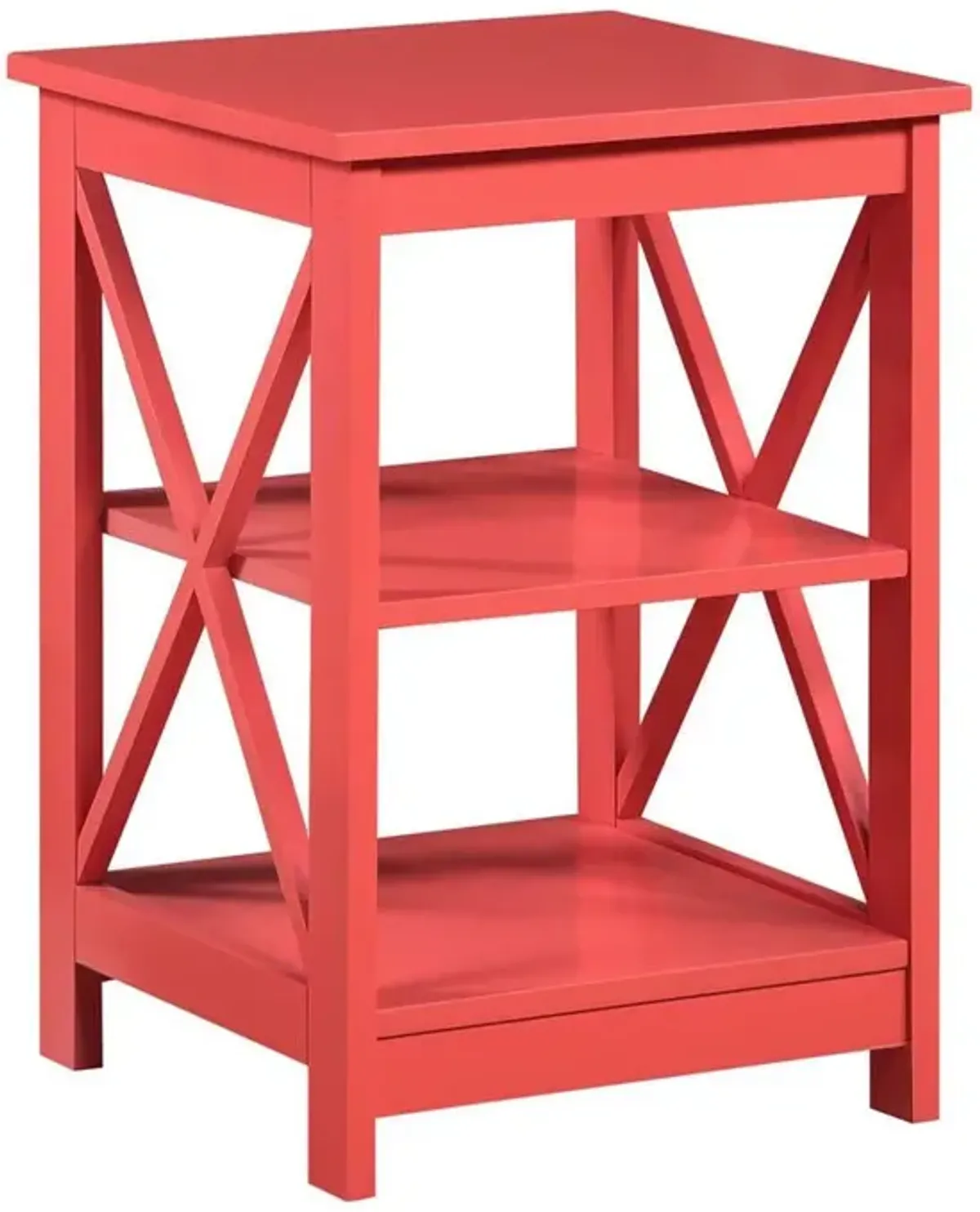 Convience Concept, Inc. Oxford End Table with Shelves Coral