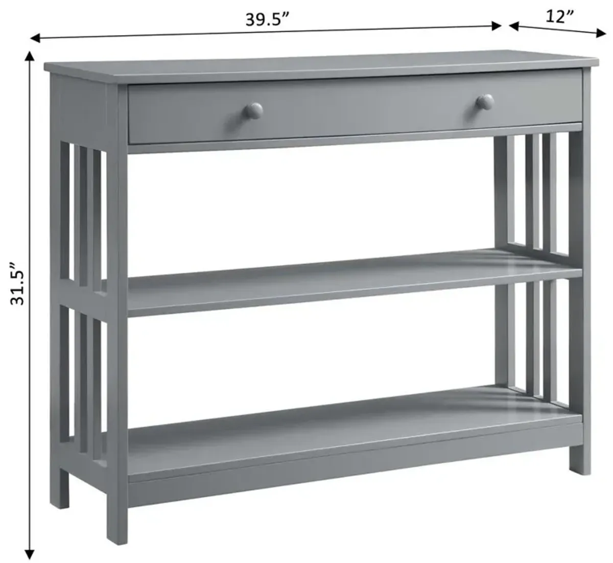 Convience Concept, Inc. Mission 1 Drawer Console Table with Shelves