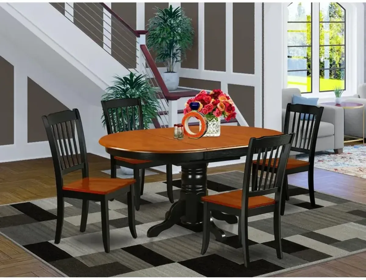 East West Furniture Dining Room Set Black & Cherry, KEDA5-BCH-W