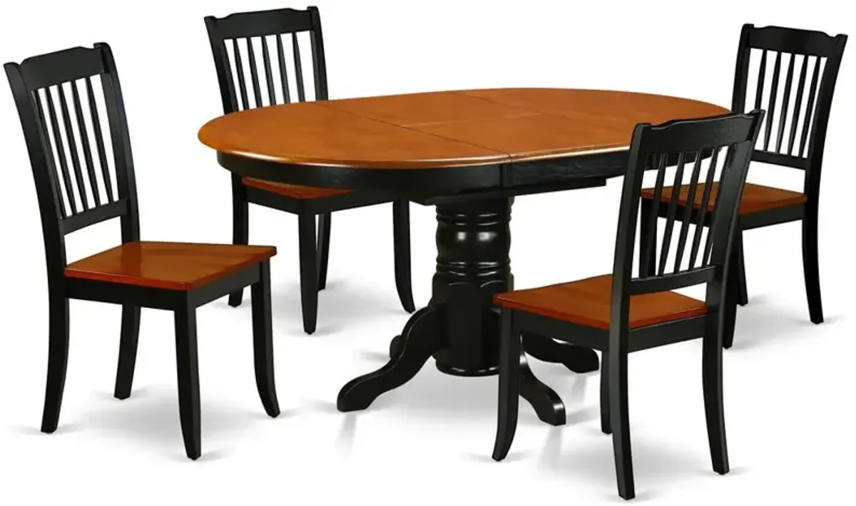 East West Furniture Dining Room Set Black & Cherry, KEDA5-BCH-W