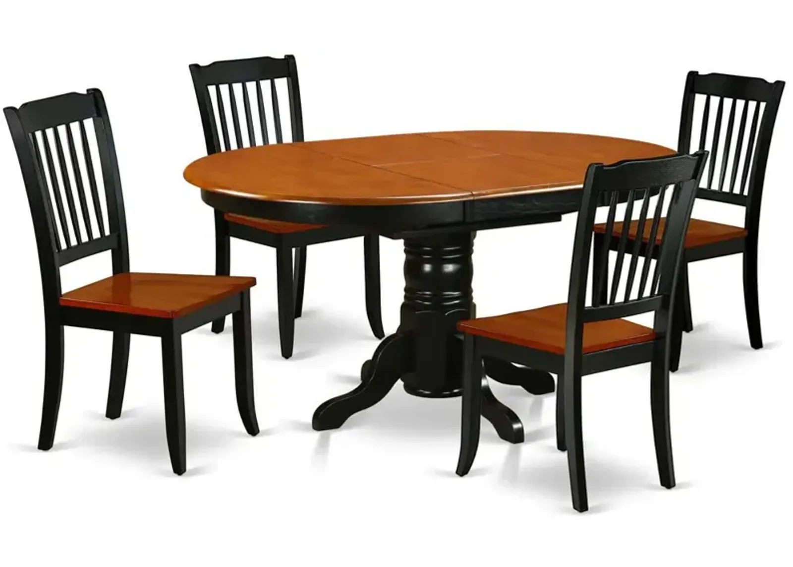 East West Furniture Dining Room Set Black & Cherry, KEDA5-BCH-W