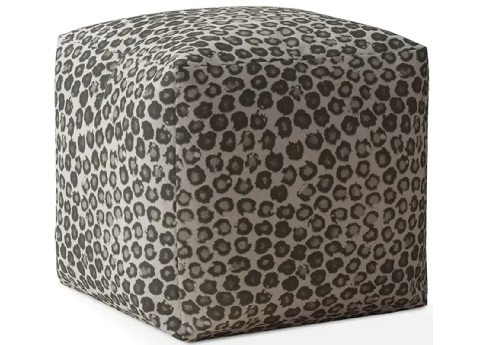 Homezia 17" Beige Floral Pouf Ottoman