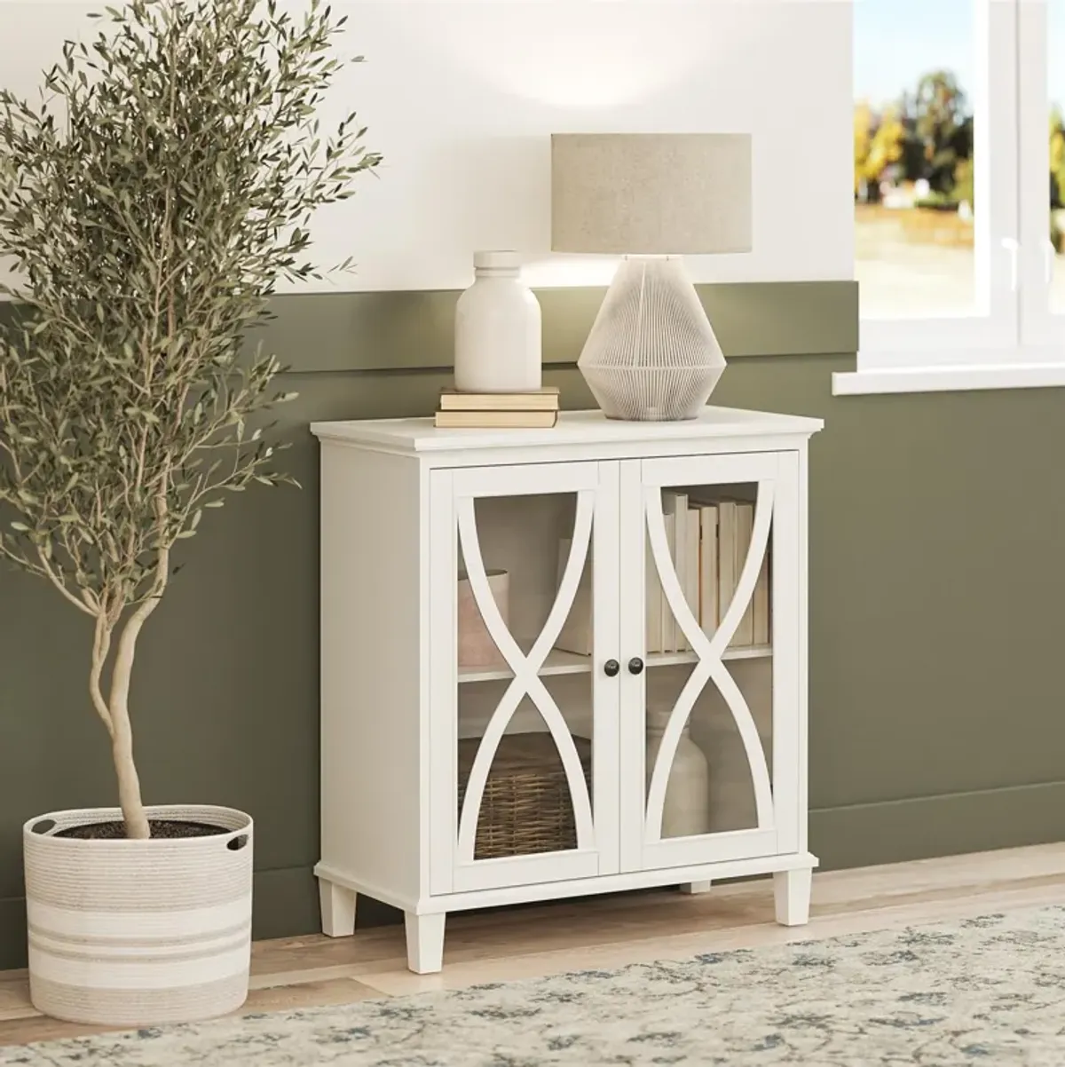 Ameriwood Home Celeste Accent Cabinet with Glass Doors