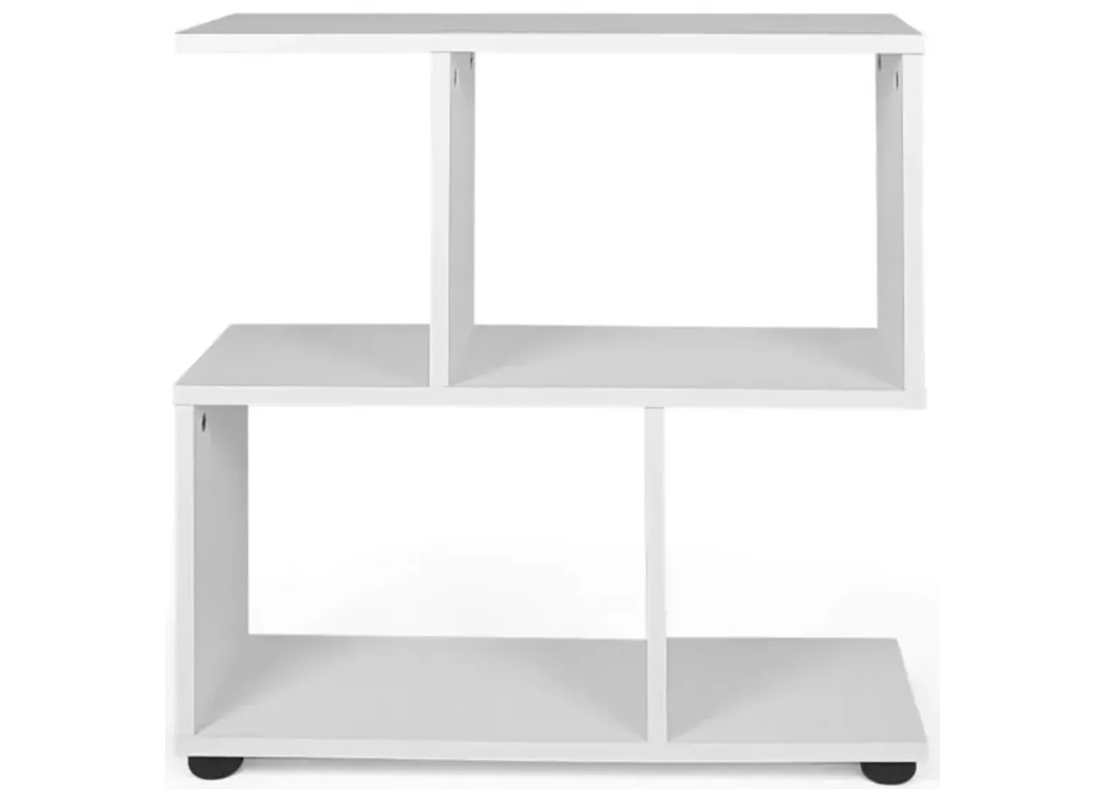 Hivvago 24 Inch 3-Tier Geometric Bookshelf with Thick Foot Pads