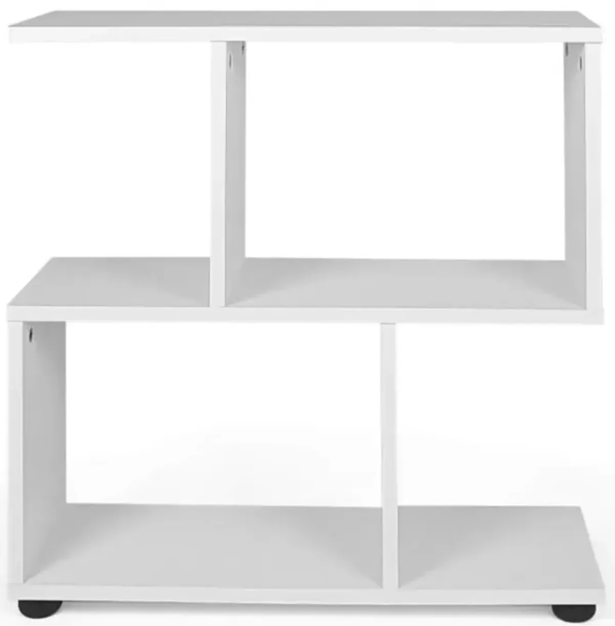 Hivvago 24 Inch 3-Tier Geometric Bookshelf with Thick Foot Pads