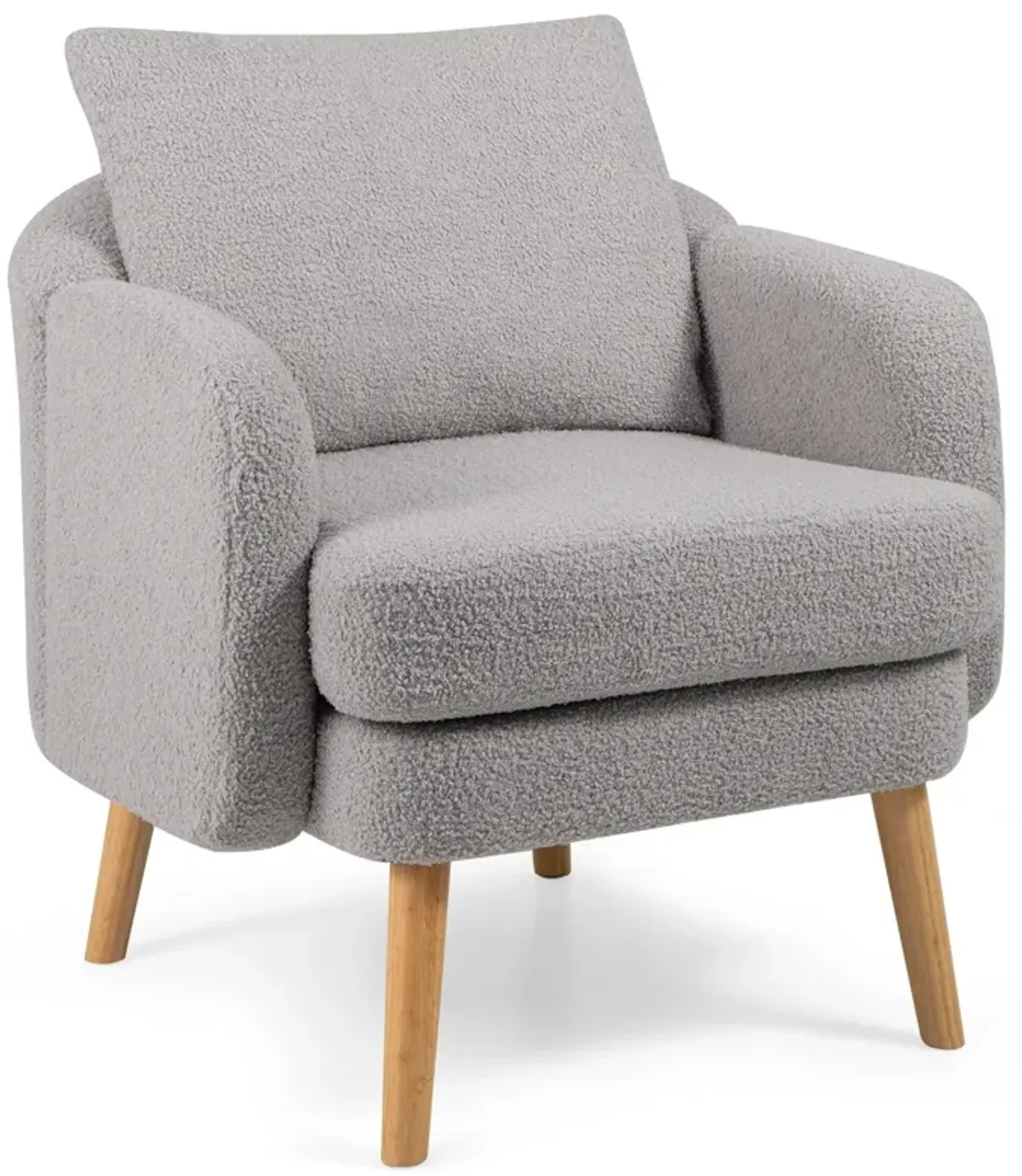 Sherpa Accent Chair with Seat Cushion for Modern and Comfortable Living Room Seating