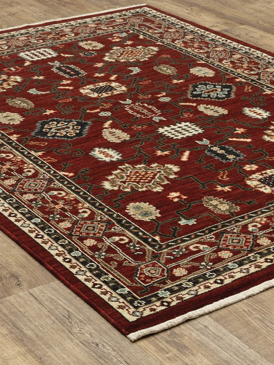 Lilihan 6'7" x 9'6" Red Rug