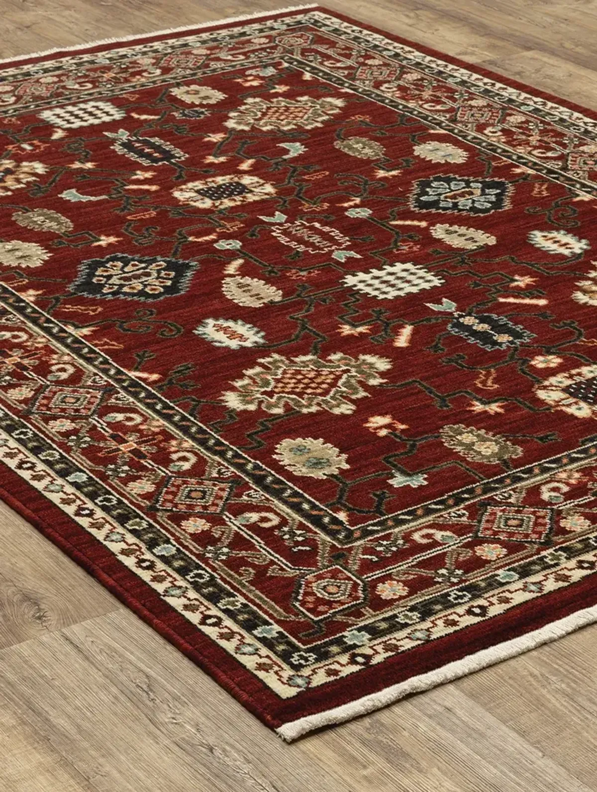 Lilihan 6'7" x 9'6" Red Rug