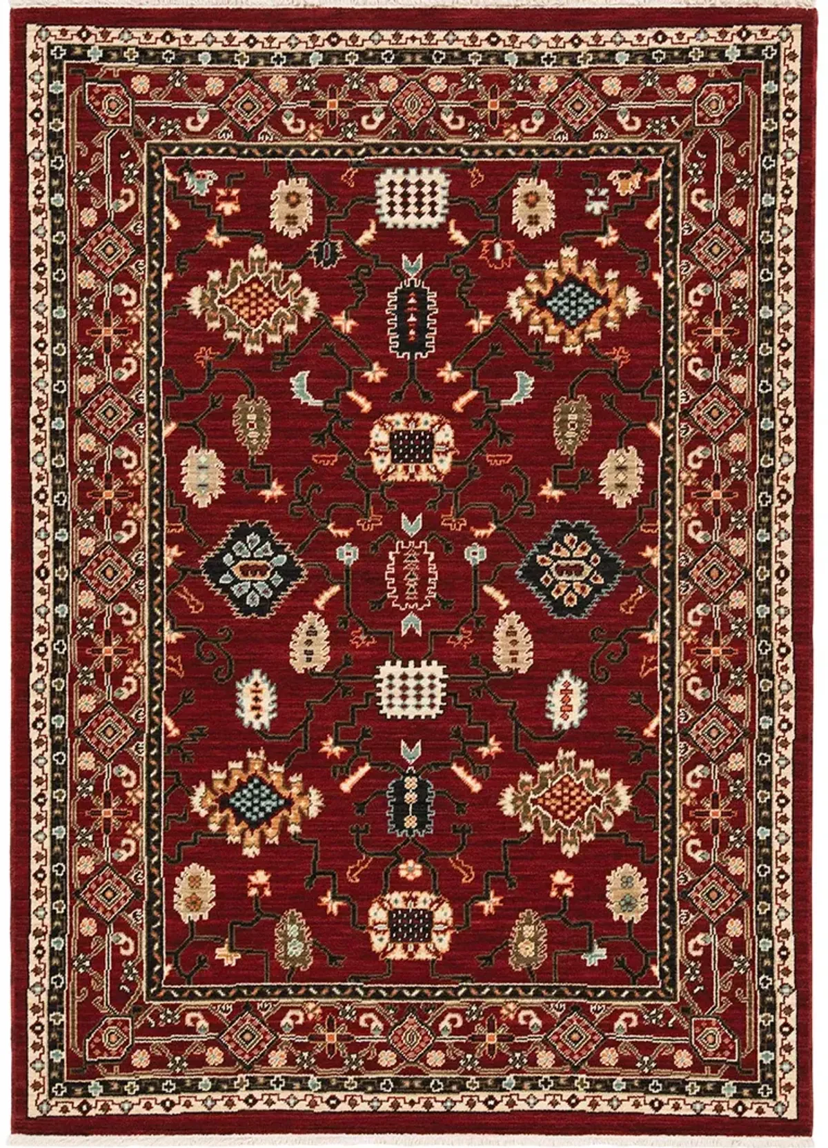 Lilihan 6'7" x 9'6" Red Rug