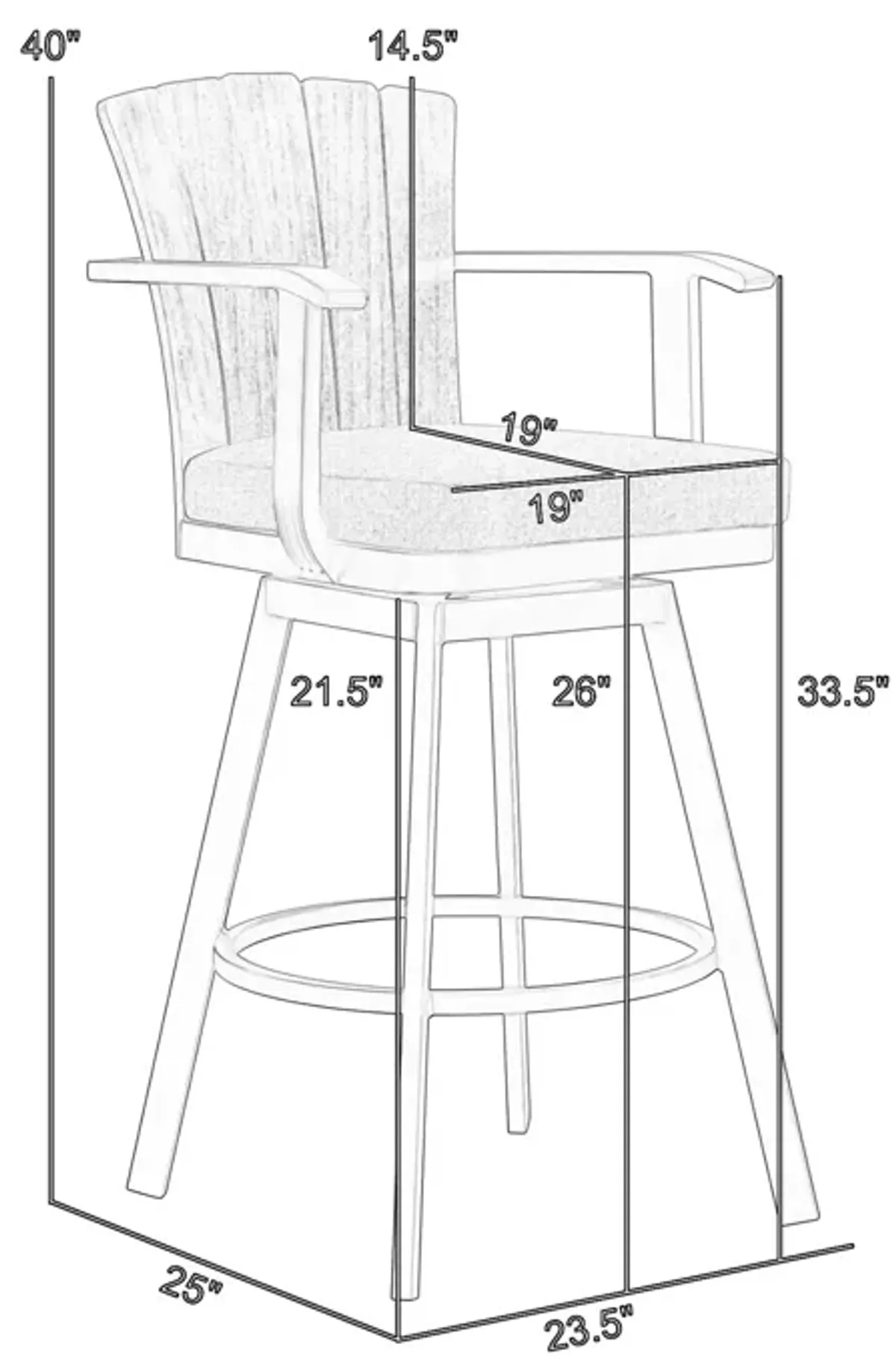 Luna 26 Inch Outdoor Swivel Counter Stool Chair, Rustic Teak Wood, Brown - Benzara