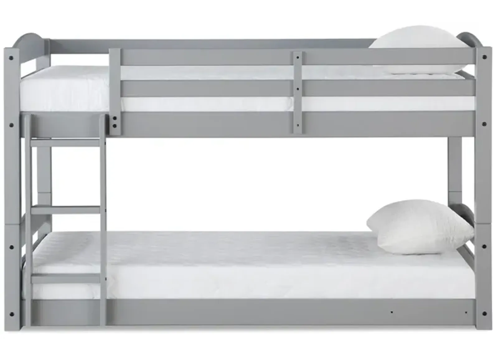 DHP Sierra Low Profile Twin over Twin Bunk Bed with Ladder, Gray