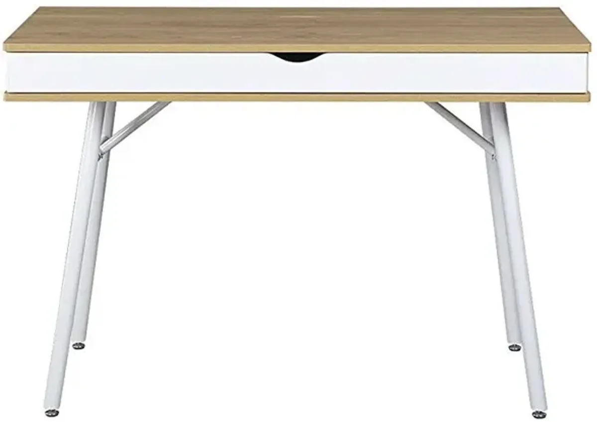 Hivvago Modern Heavy Duty Laptop Computer Desk with Storage Drawer in Pine Wood Finish