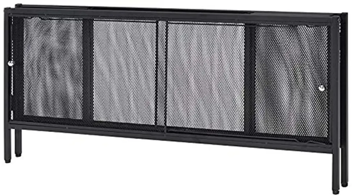 Metal Coffee Table with 1 Bottom Shelf and Mesh Design, Brown and Gray-Benzara