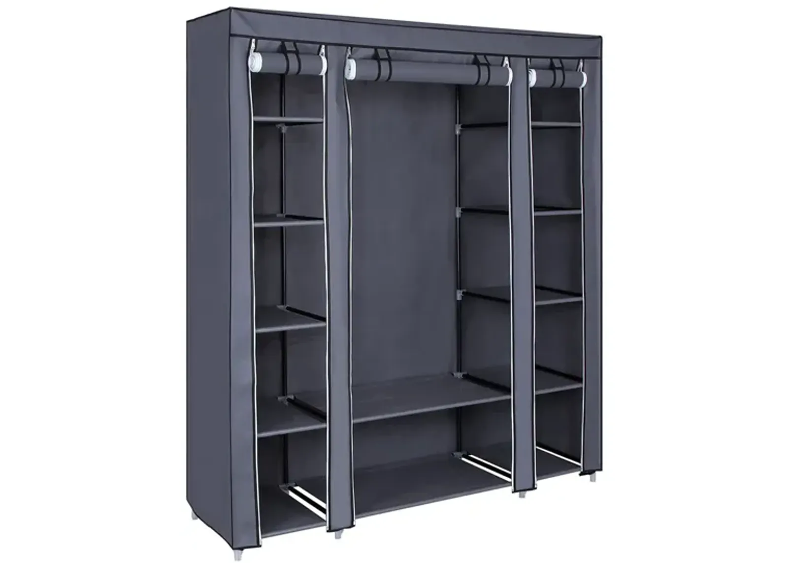 Portable Clothes Storage Solution with Shelves & Hanging Rail