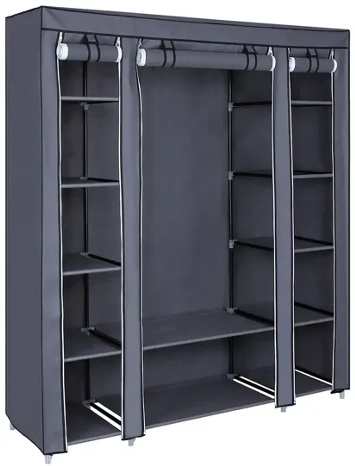 Portable Clothes Storage Solution with Shelves & Hanging Rail