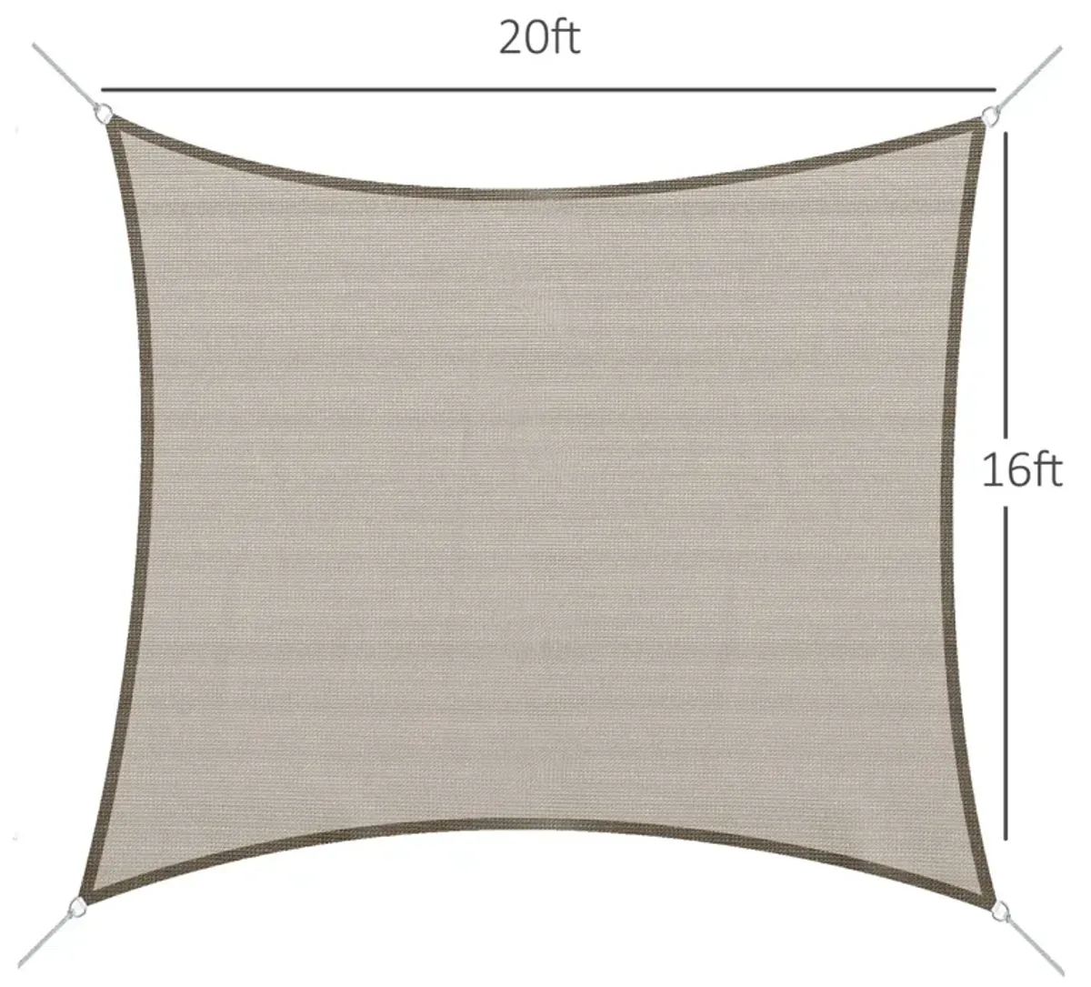 Sun-Blocking Canopy: 20'x16' Brown Rectangle Shade Sail for Outdoor Spaces