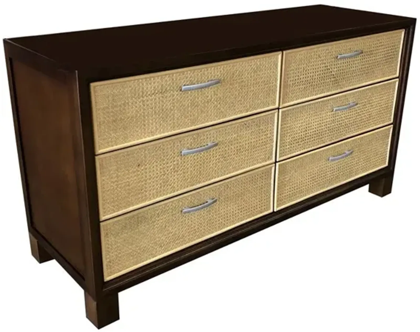 Elegant Cane Dresser 6 Drawer