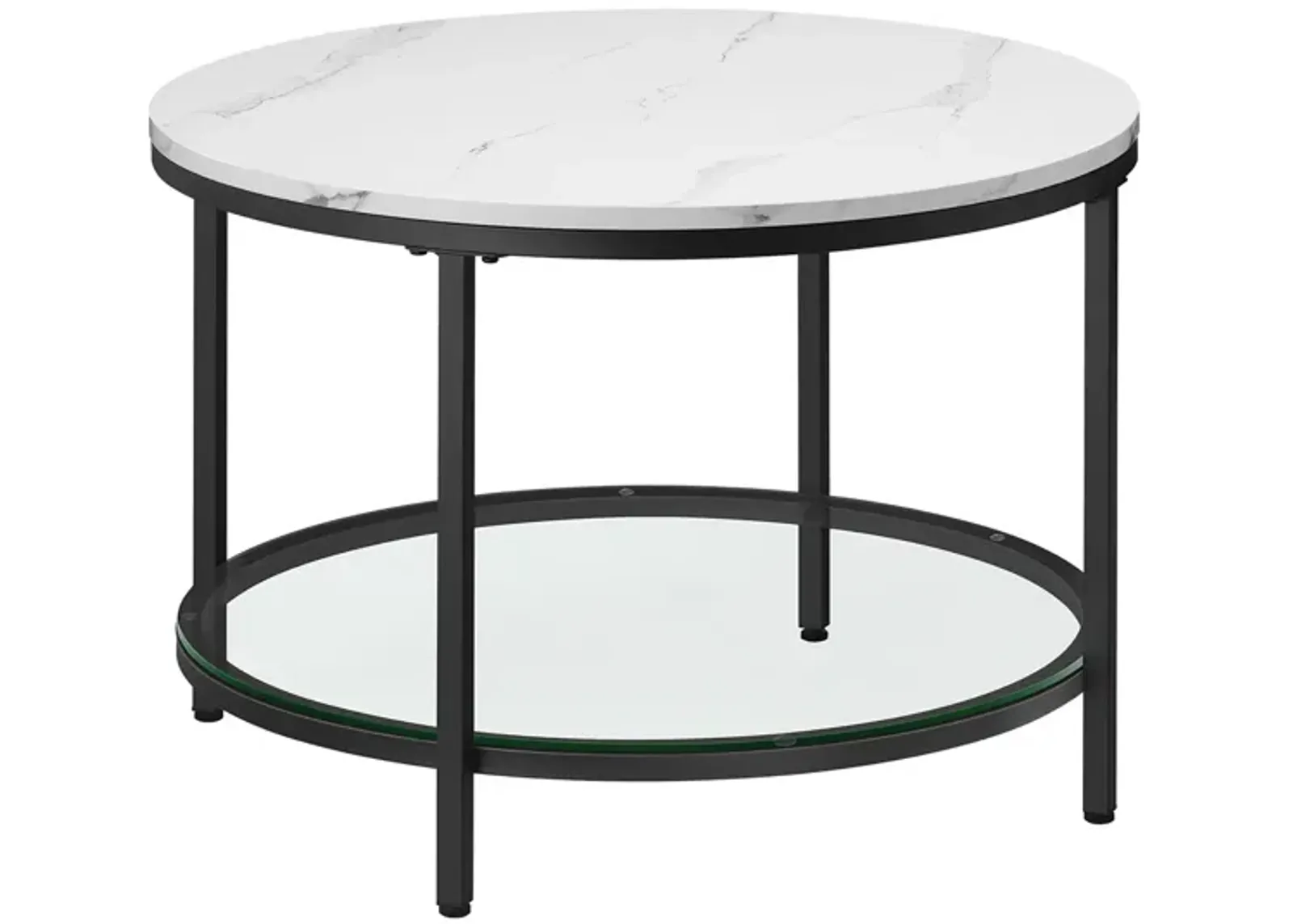 Faux Marble Round Coffee Table for Elegant Living Room Decor