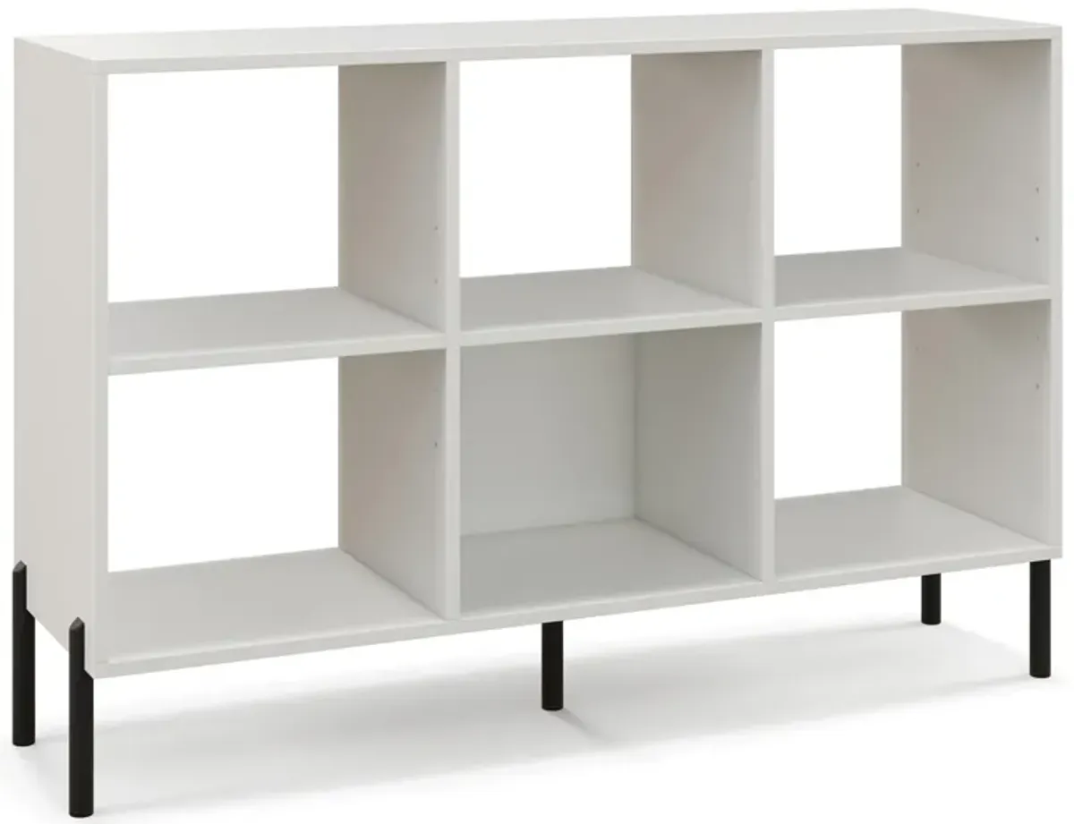 Open-Back Bookshelf with Drawer for Study