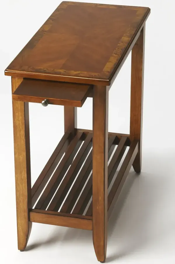 Hivvago 24 Inch Brown End Table With Shelf