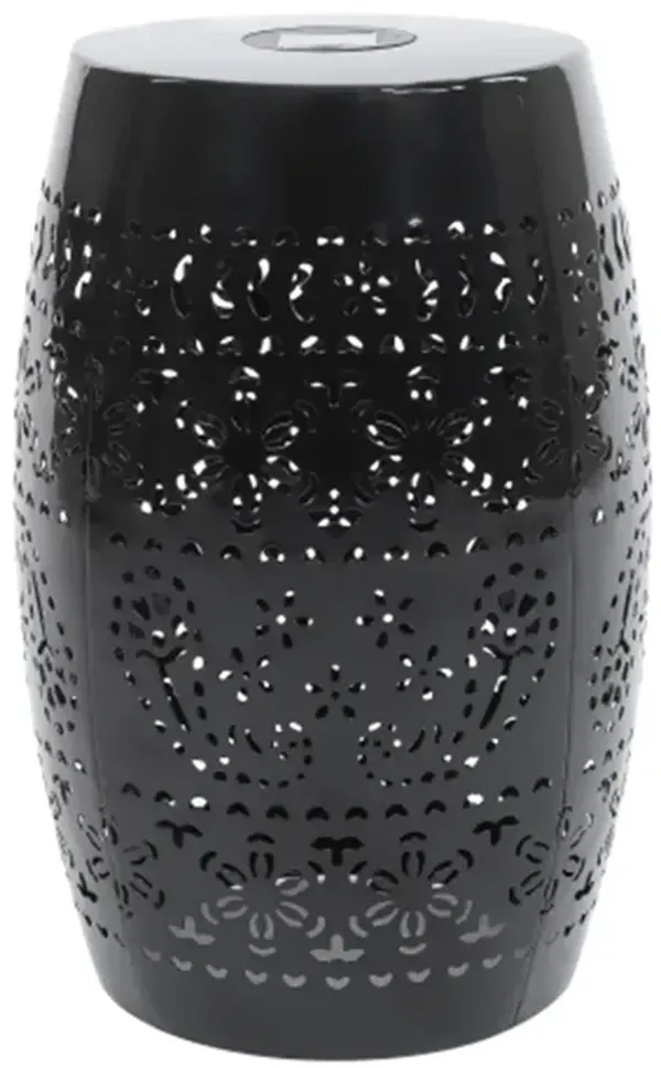 Round iron table stand with built-in solar light