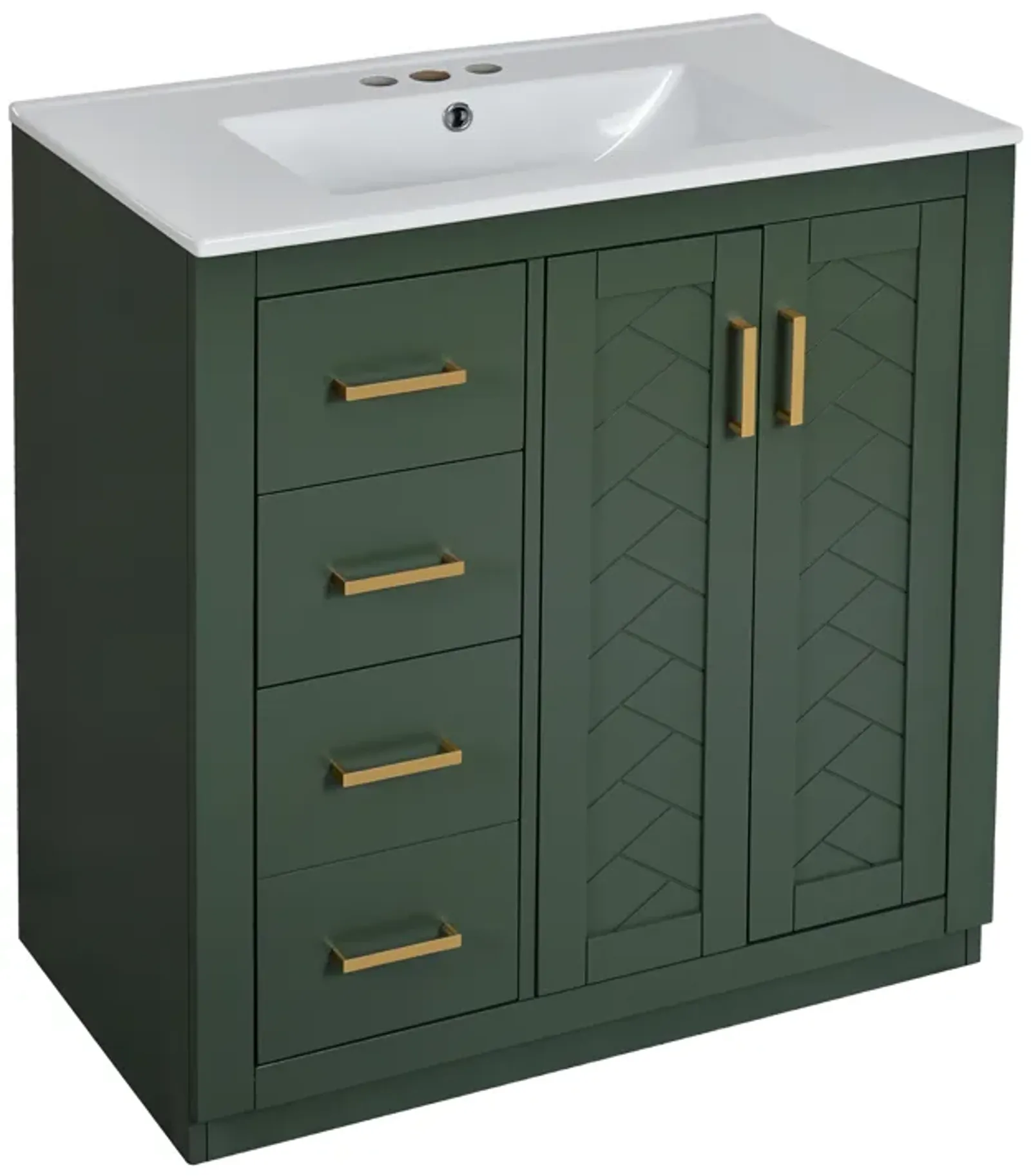 Gewnee 30" Bathroom Vanity , Modern Bathroom Cabinet with Sink, Black