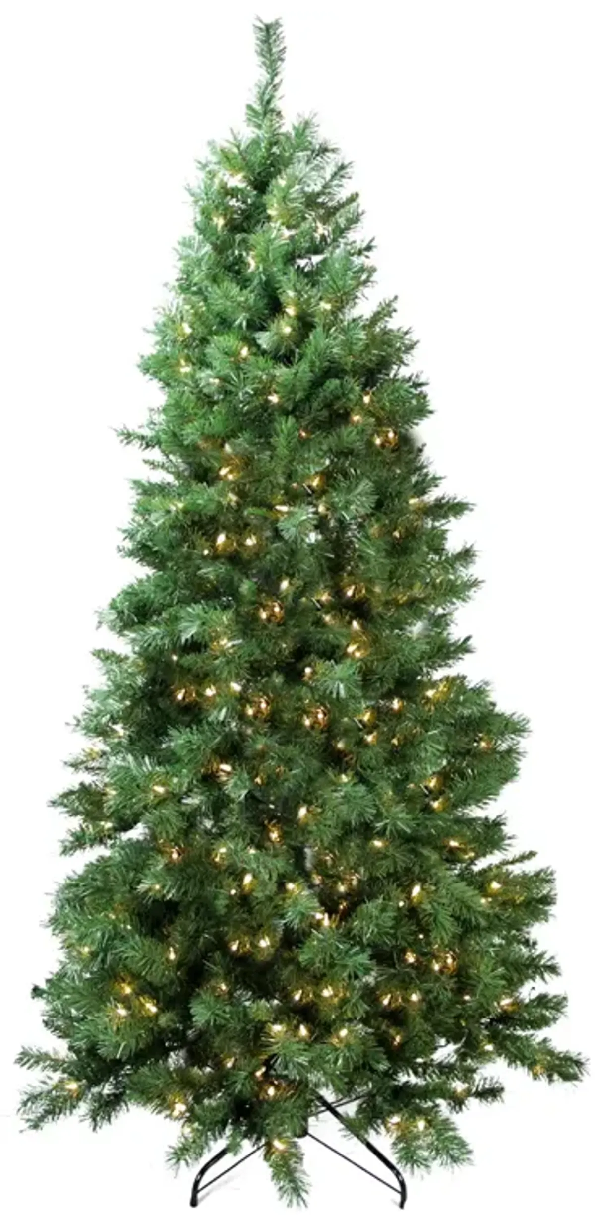 7' Pre-Lit Slim Glacier Pine Artificial Christmas Tree - Multicolor LED Lights