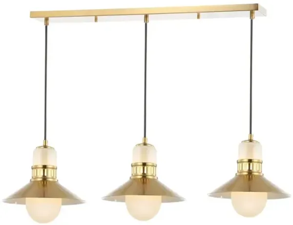 Colin Adjustable Iron/Glass Retro Hurricane Triple Linear LED Pendant