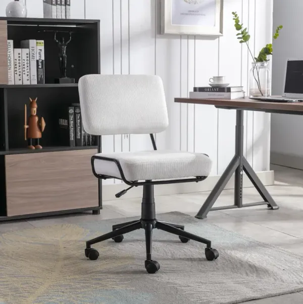 Adjustable Swivel Desk Chair, White