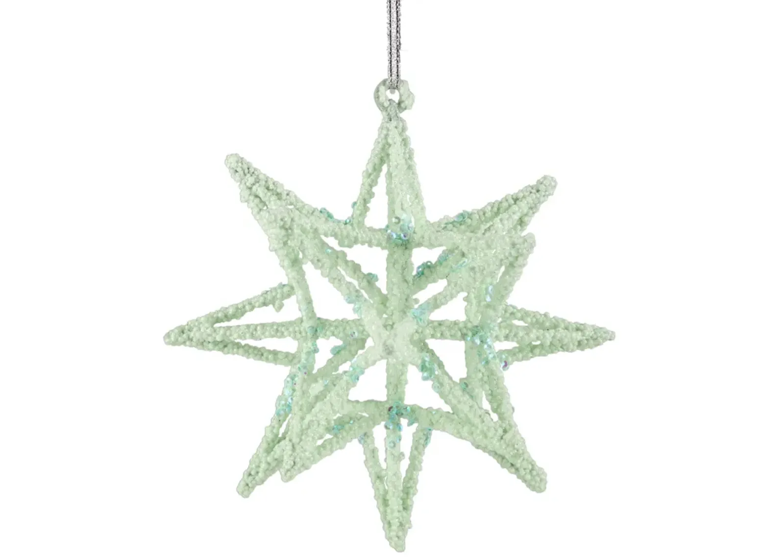 6.75" Light Green Starburst Christmas Ornament