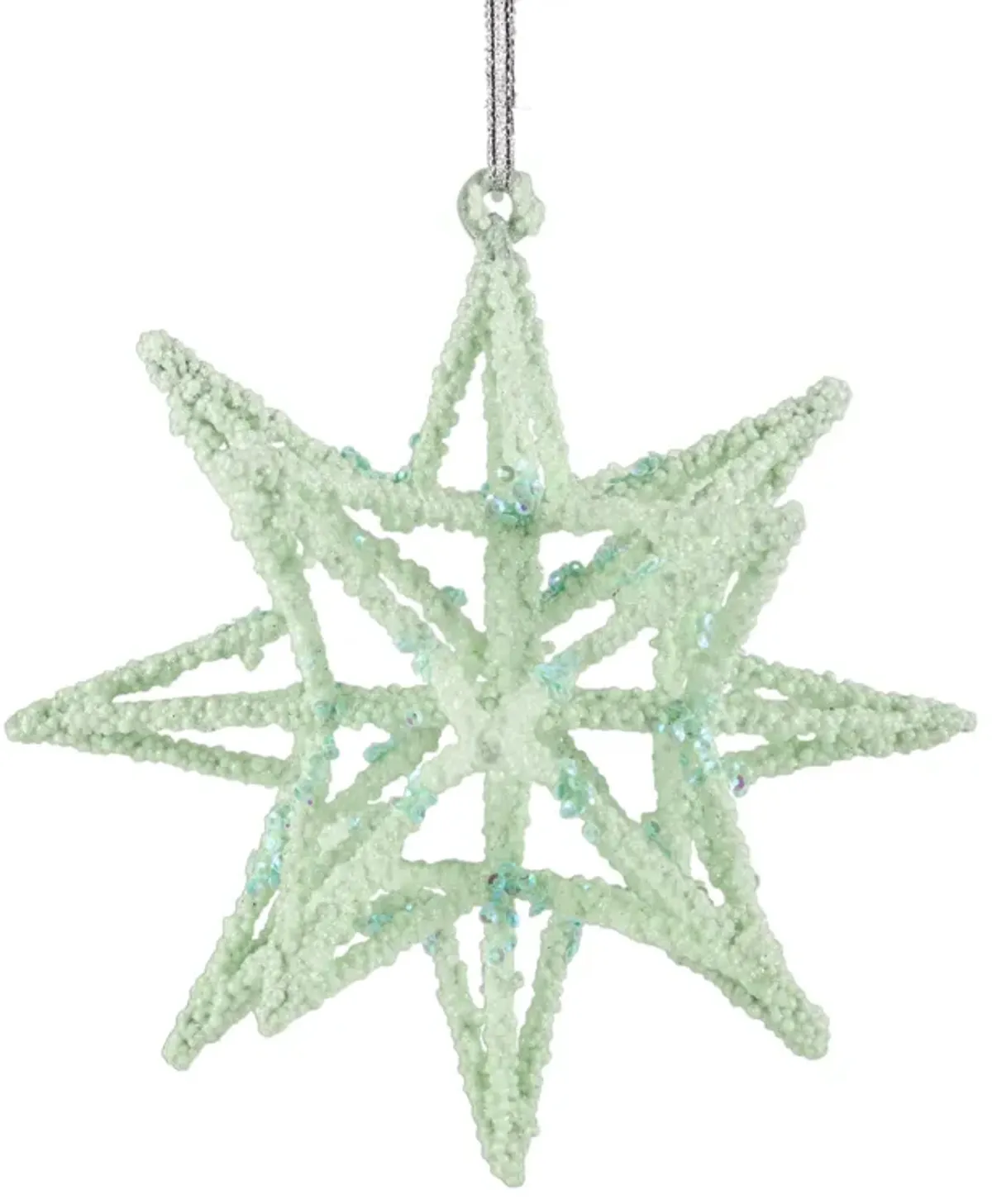 6.75" Light Green Starburst Christmas Ornament