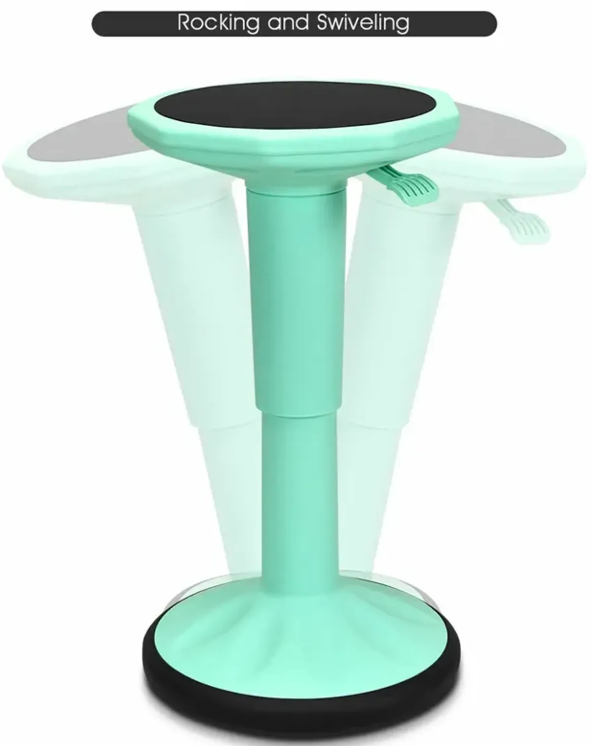 Costway Wobble Chair Height Adjustable Active Learning Stool Sitting Home Office Green Backless Silicone