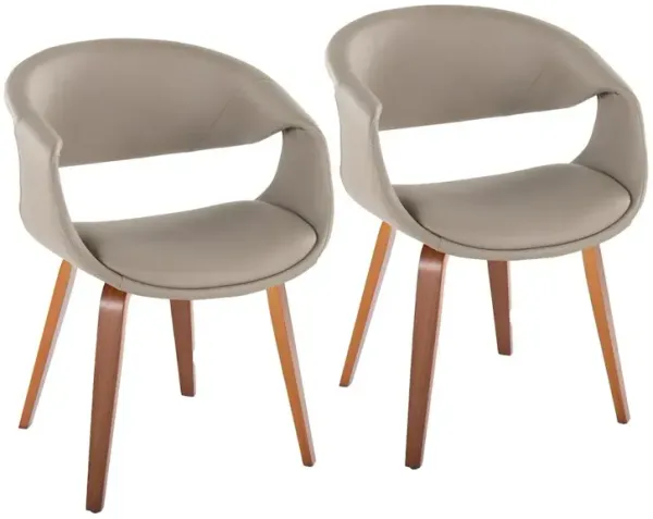 LumiSource Curvo Upholstered Chair - Set of 2