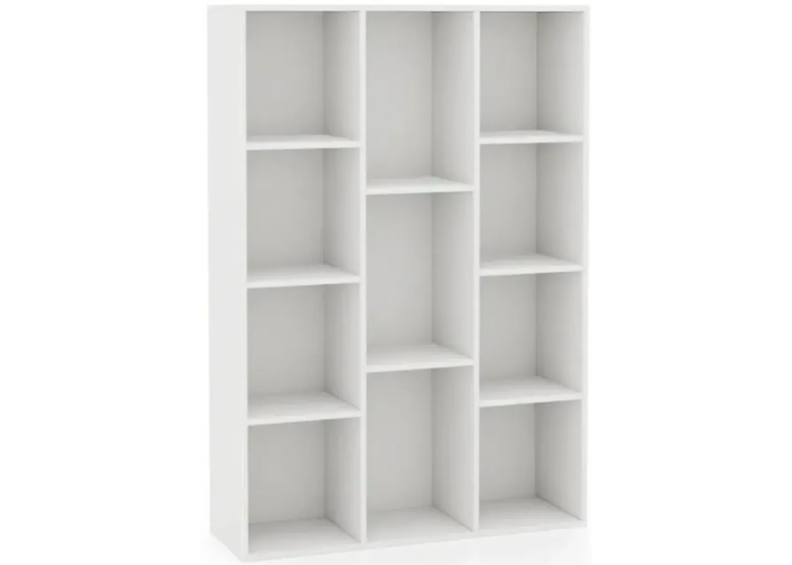 Hivvago 11-Cube Multifunctional Book Storage Organizer Display Cabinet with Anti-tipping Kits-White