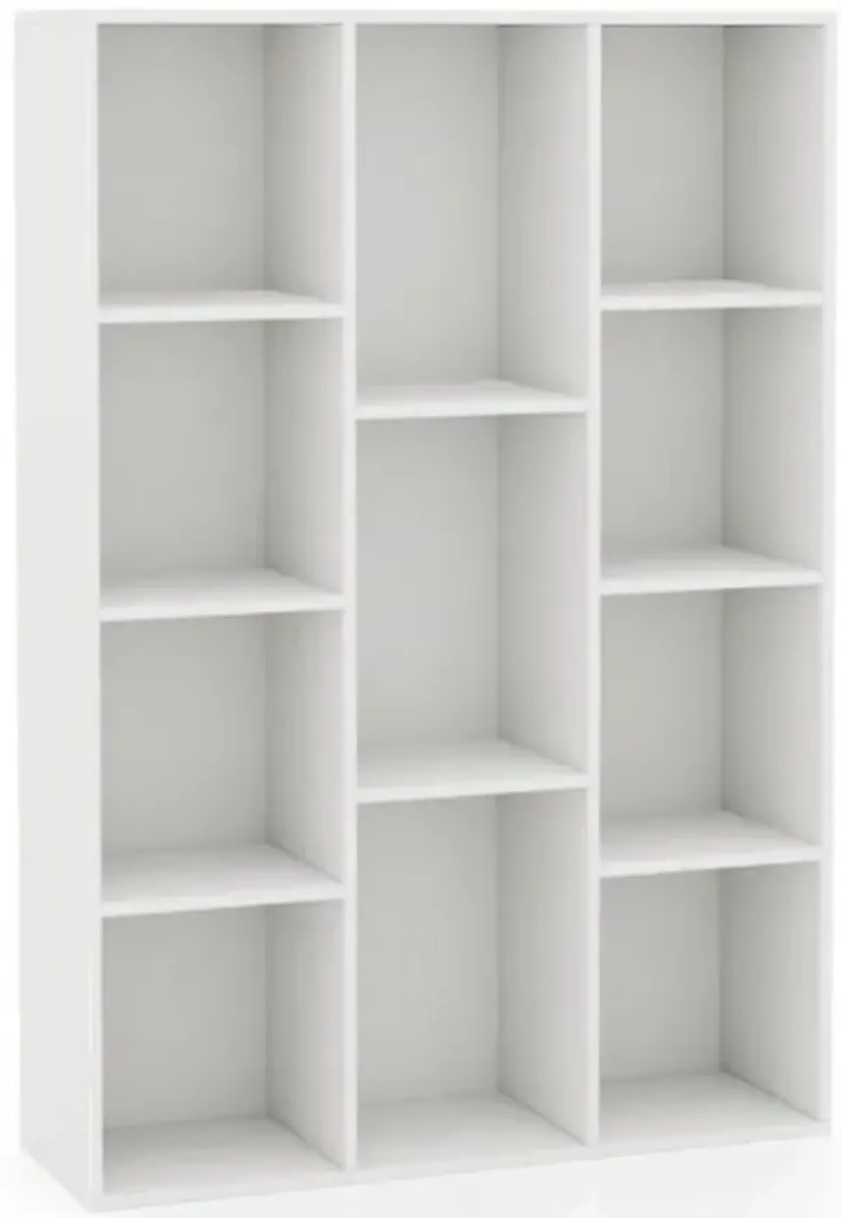 Hivvago 11-Cube Multifunctional Book Storage Organizer Display Cabinet with Anti-tipping Kits-White