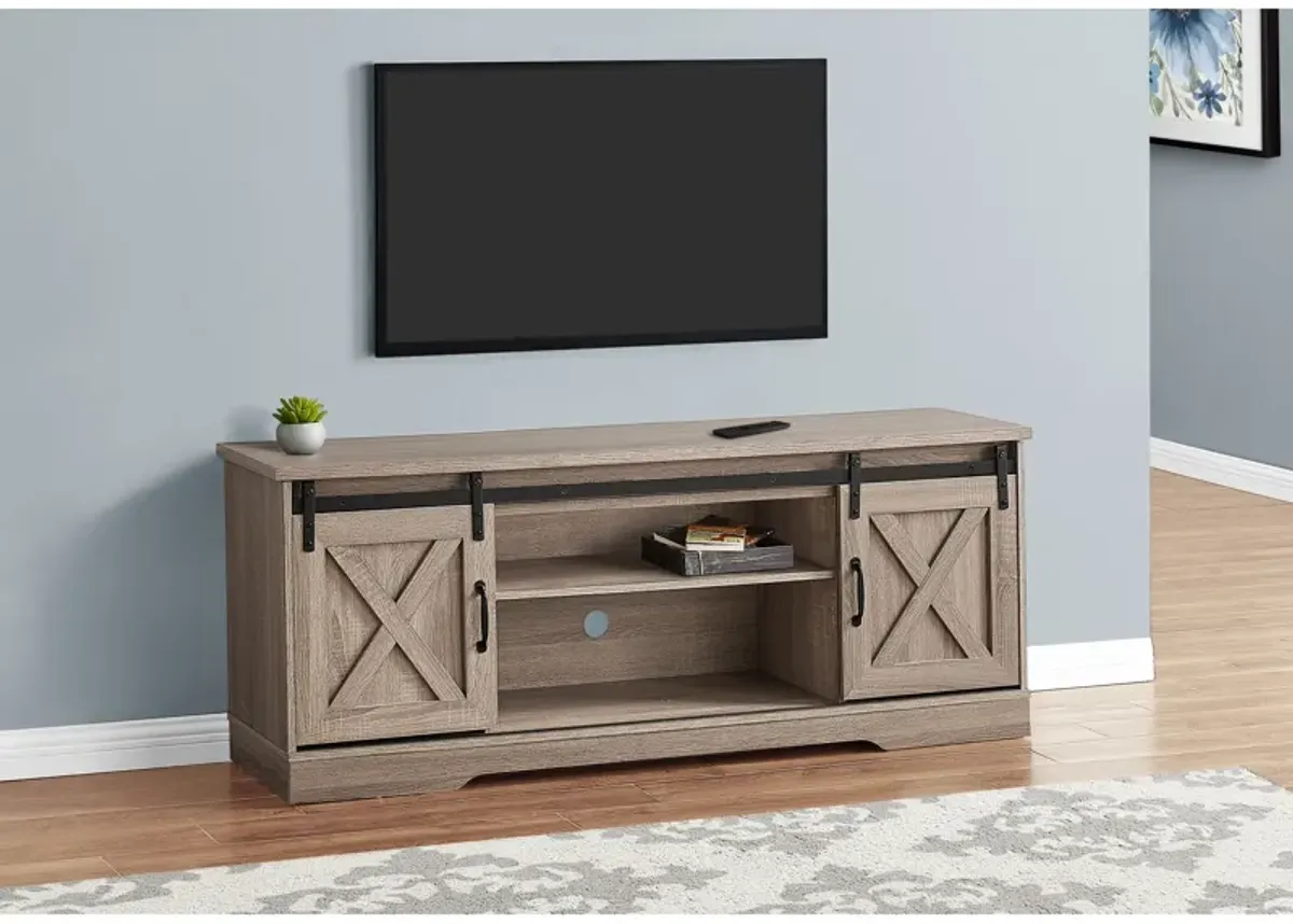 Monarch Specialties I 2746 Tv Stand, 60 Inch, Console, Media Entertainment Center, Storage Cabinet, Living Room, Bedroom, Laminate, Brown, Transitional