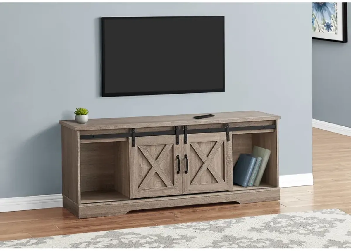 Monarch Specialties I 2746 Tv Stand, 60 Inch, Console, Media Entertainment Center, Storage Cabinet, Living Room, Bedroom, Laminate, Brown, Transitional