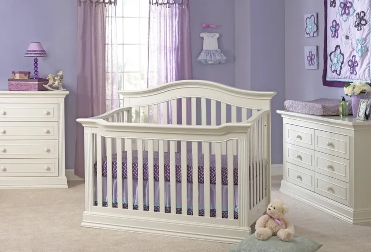 Baby Cache Montana 4-in-1 Convertible Crib Glazed White