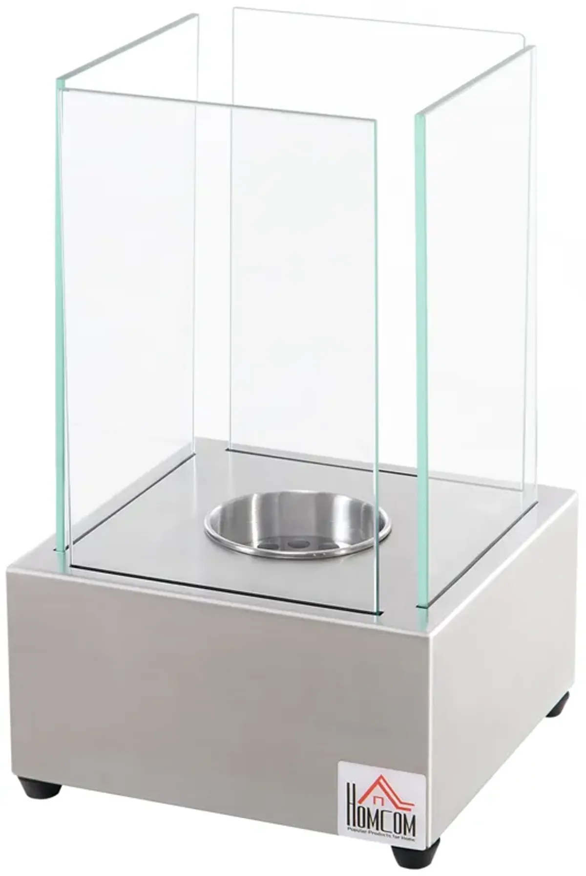 Streamdale 7.75" Tabletop Ethanol Fireplace, Silver