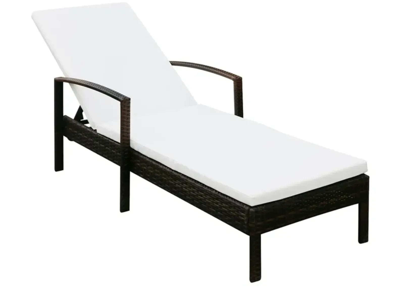 vidaXL Sun Lounger with Cushion Poly Rattan Brown