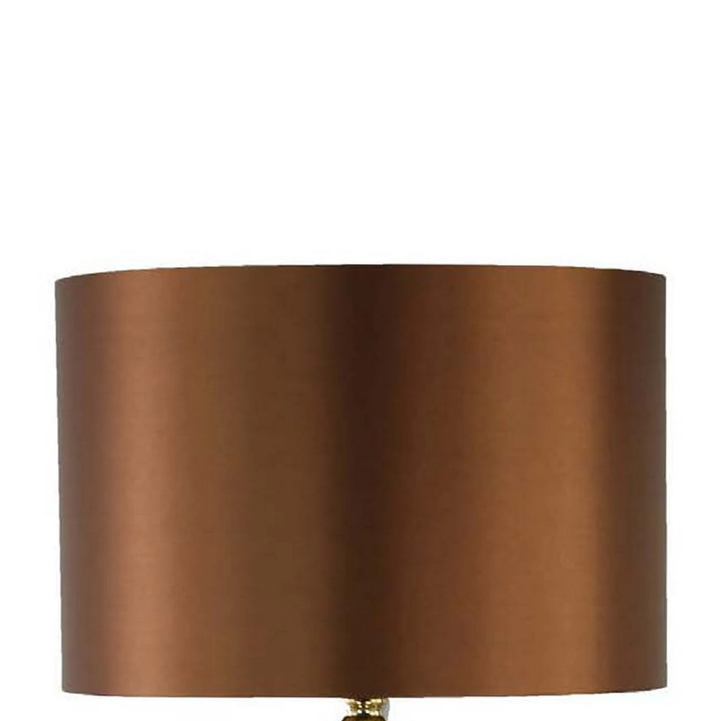 Gia 25 Inch Table Lamp, Drum Shade, Vase Shaped Glass Body, Brown Finish - Benzara