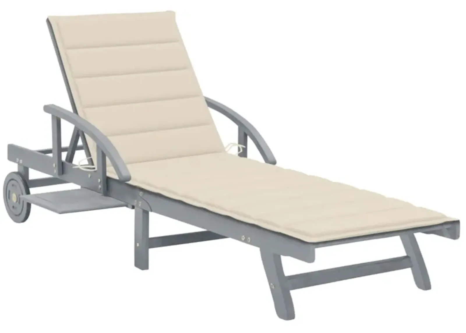 vidaXL Garden Sun Lounger with Cushion Solid Acacia Wood