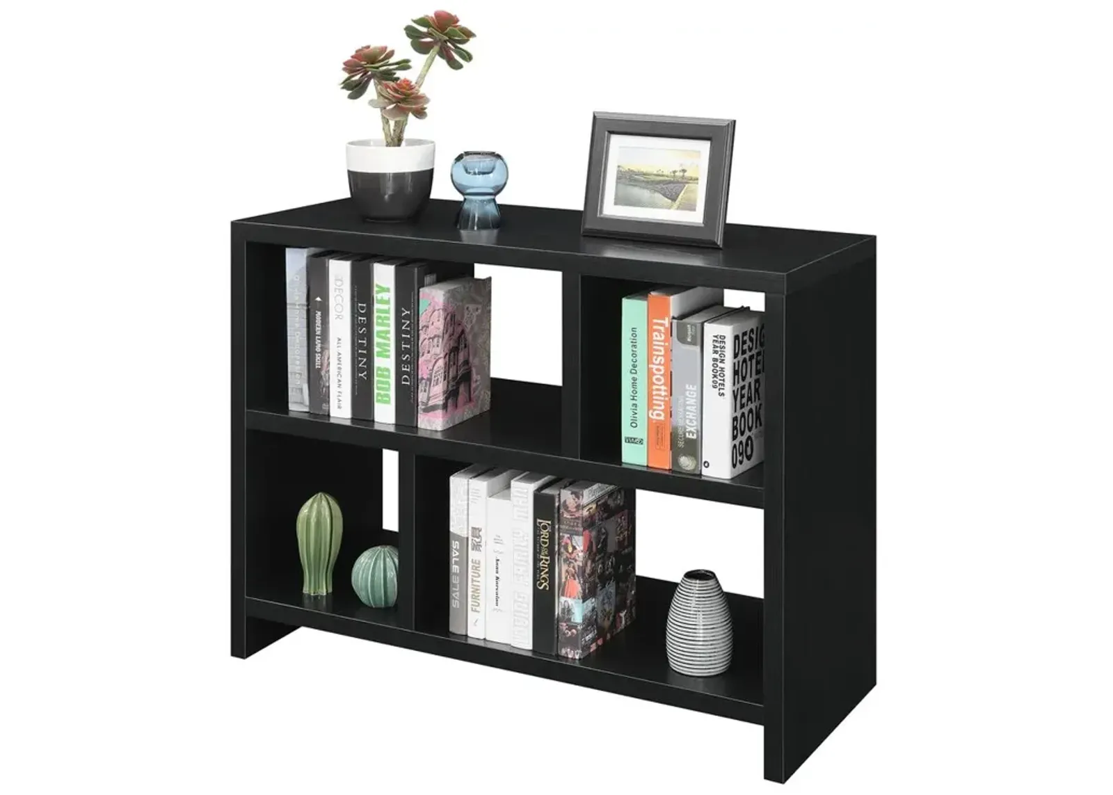 Convenience Concepts Northfield Console 3 Tier Bookcase, Black