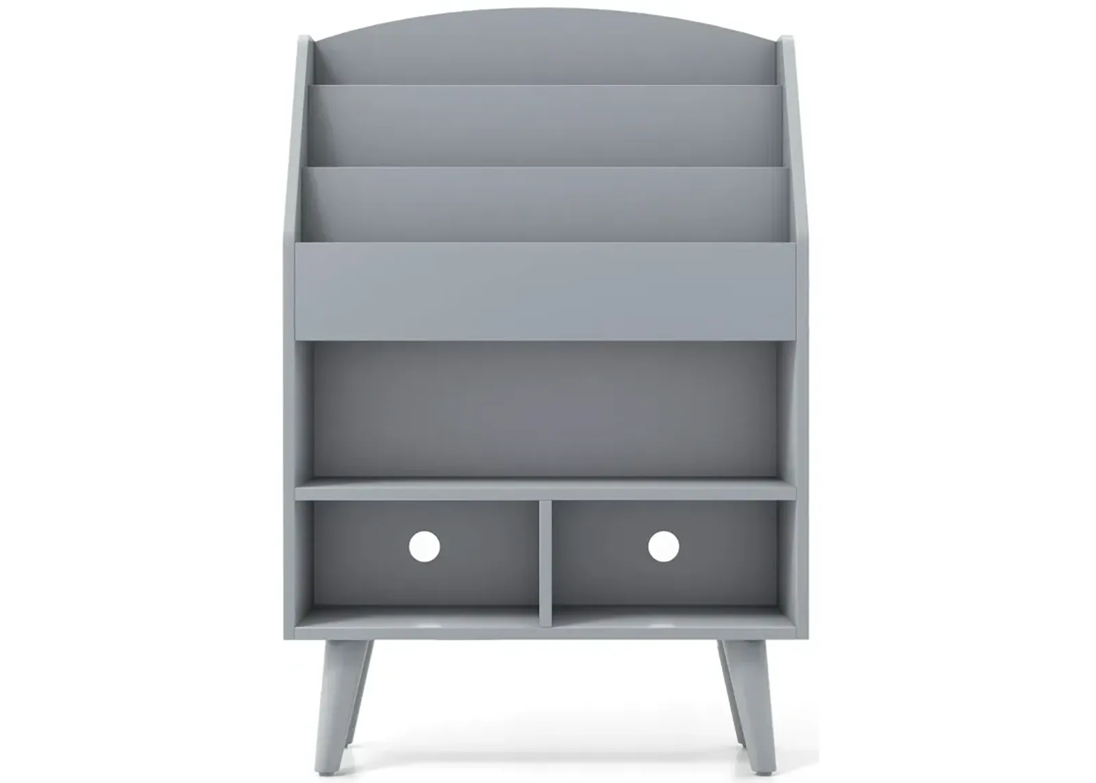 Kids Bookshelf with Open Compartment for Toddlers 3+ Years Old-Grey