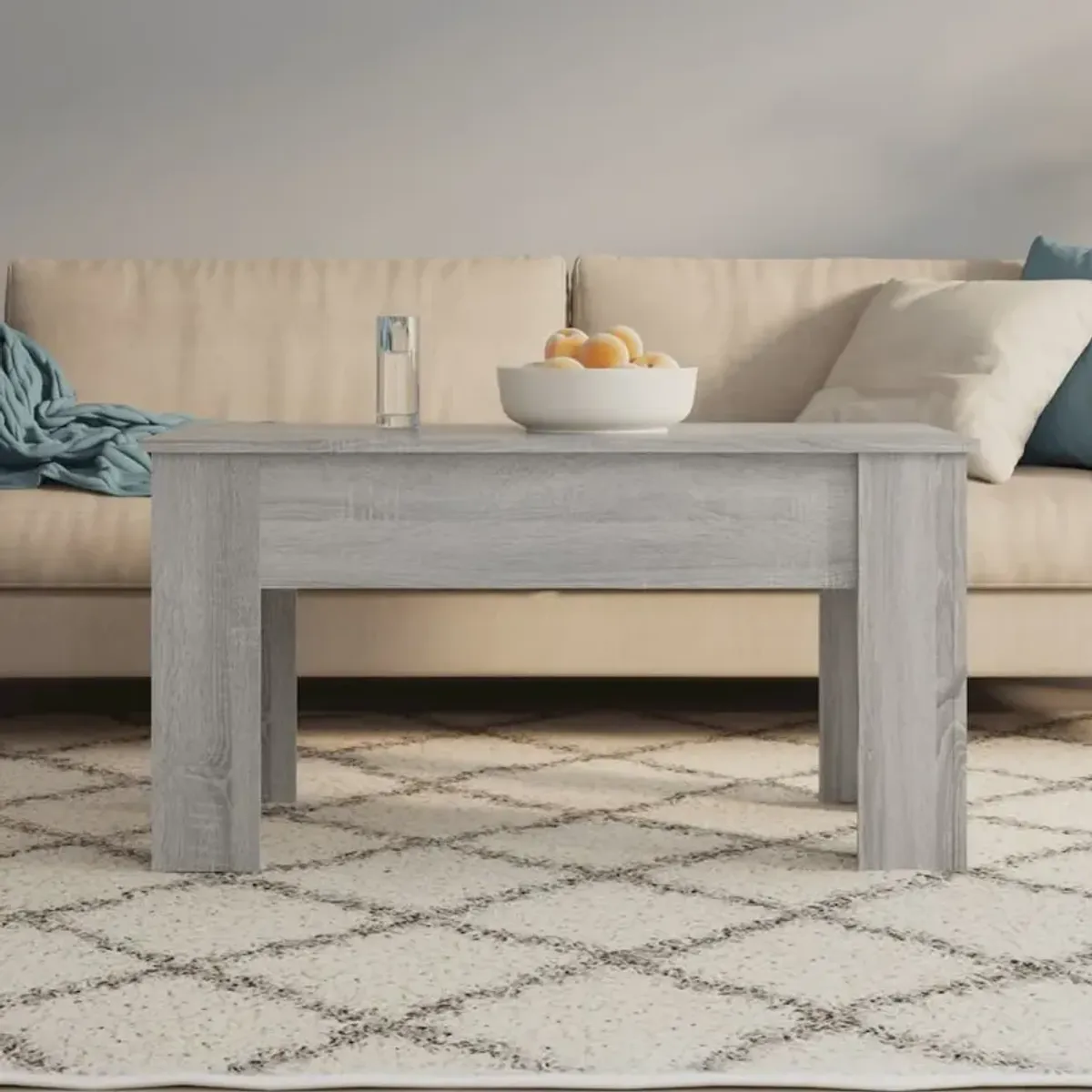 Coffee Table Gray Sonoma 39.8"x19.3"x20.5" Engineered Wood