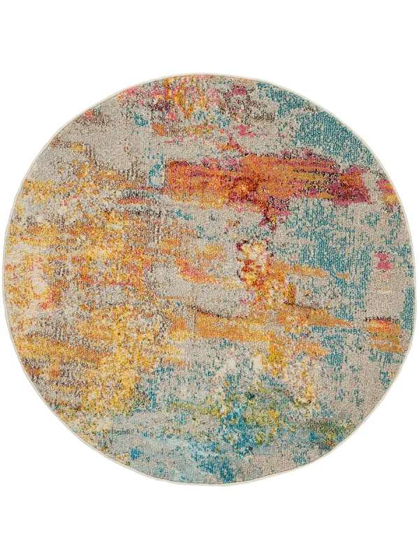 Celestial CES02 Sealife 5'3" x Round Rug