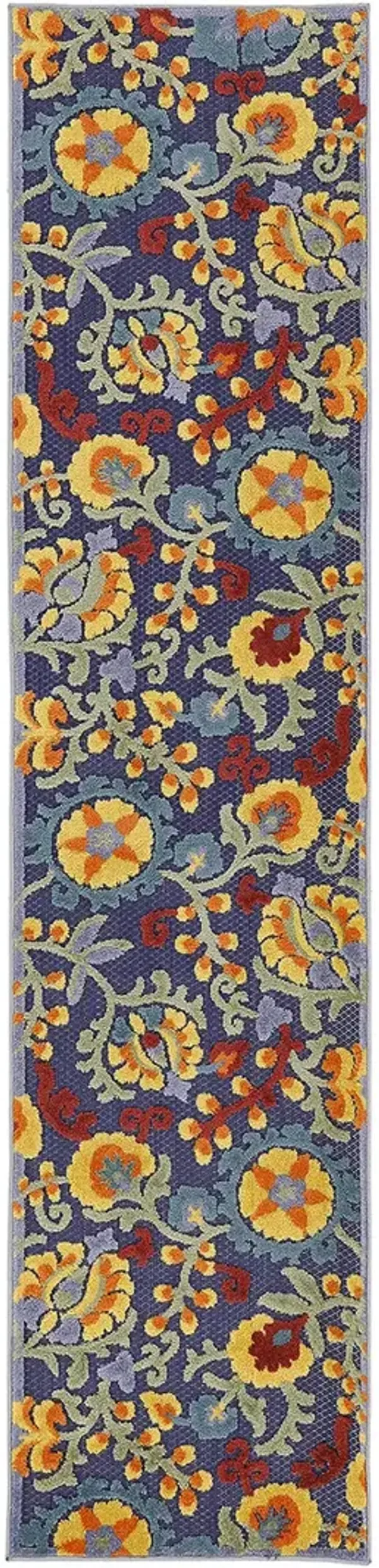 Aloha ALH17 Navy/Multicolor 2'3" x 8' Rug